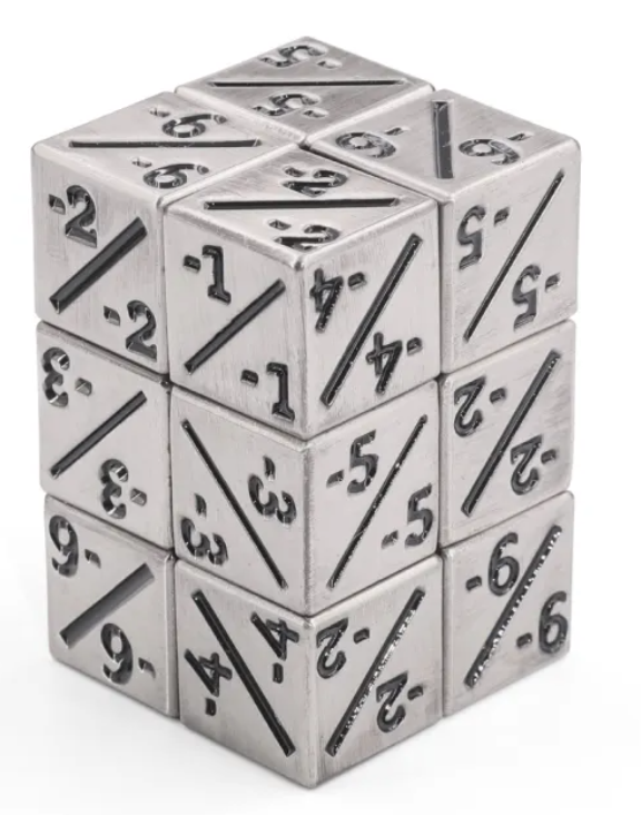 HD MTG 12D6 Negative Counter Dice Set | Silver