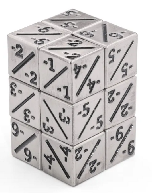 HD MTG 12D6 Negative Counter Dice Set | Silver