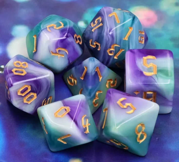 HD Gothic "Unseelie" Blend Standard Dice Set