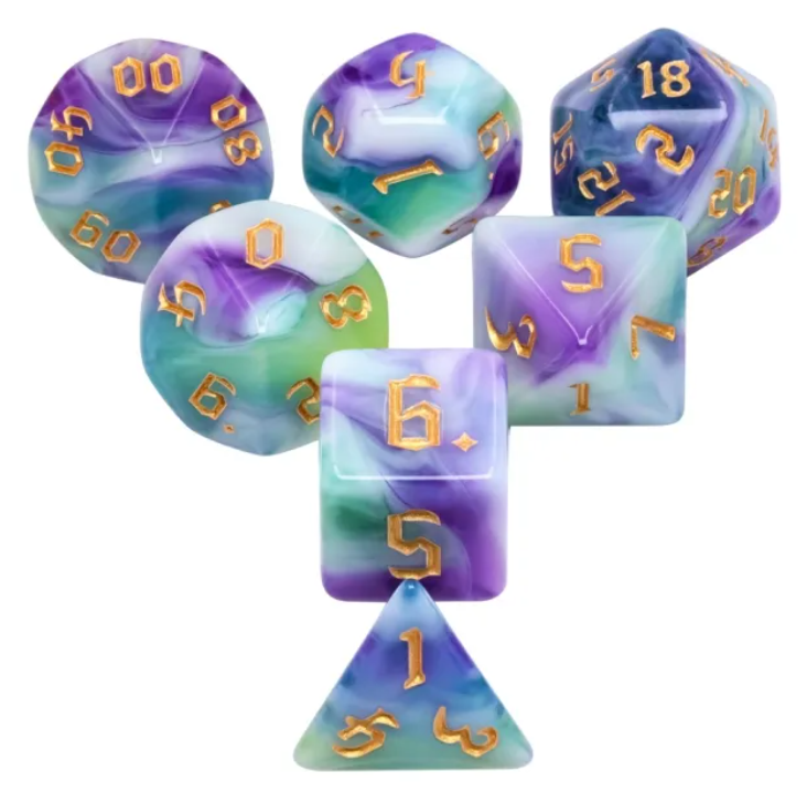 HD Gothic "Unseelie" Blend Standard Dice Set
