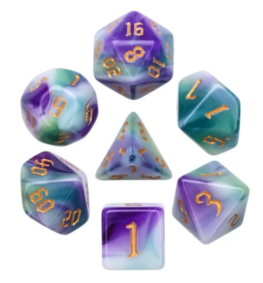 HD Gothic "Unseelie" Blend Standard Dice Set