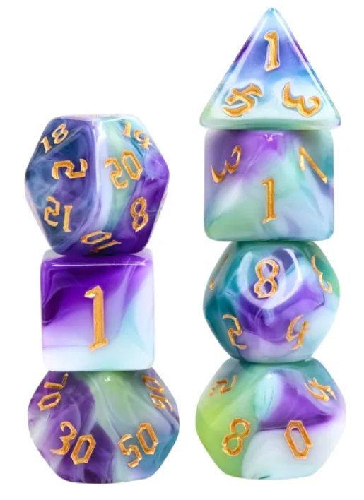 HD Gothic "Unseelie" Blend Standard Dice Set