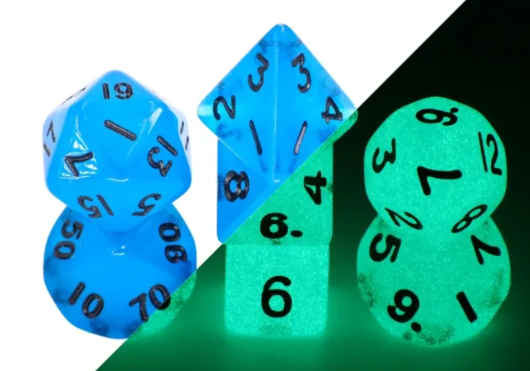 HD Mini Dice Set | Blue Glow