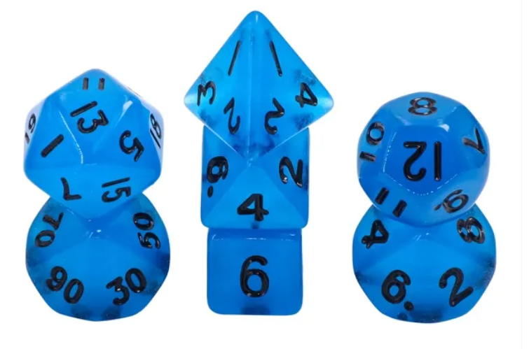 HD Mini Dice Set | Blue Glow