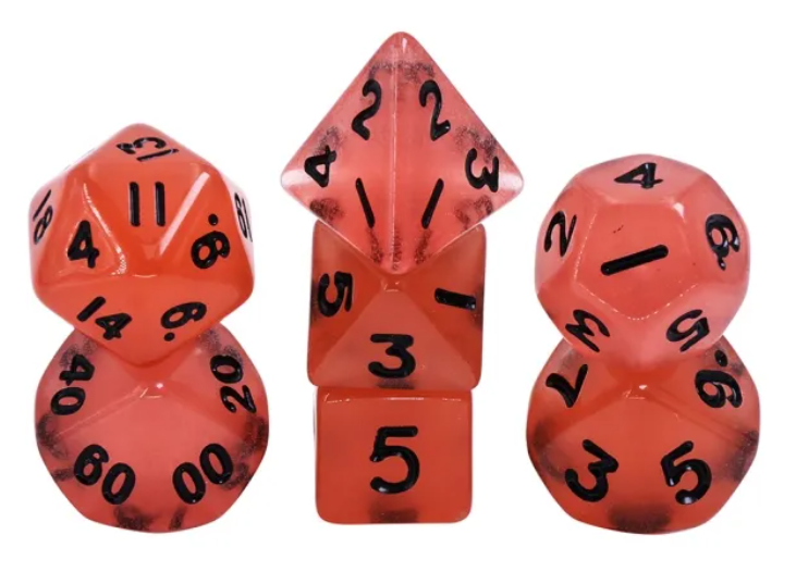 HD Mini Dice Set | Red Glow