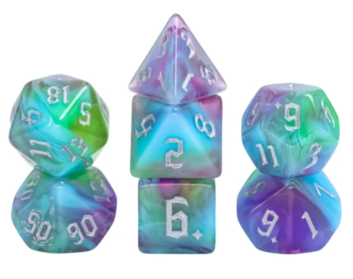 HD Gothic "Aurora" Blend Standard Dice Set