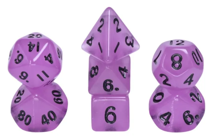 HD Mini Dice Set | Purple Glow