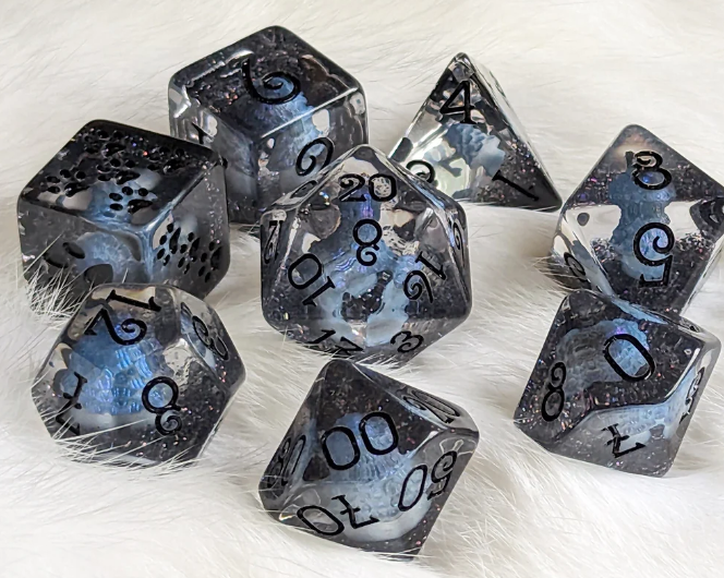 F&F 8pc Dice Set | Ink Cap Mushroom