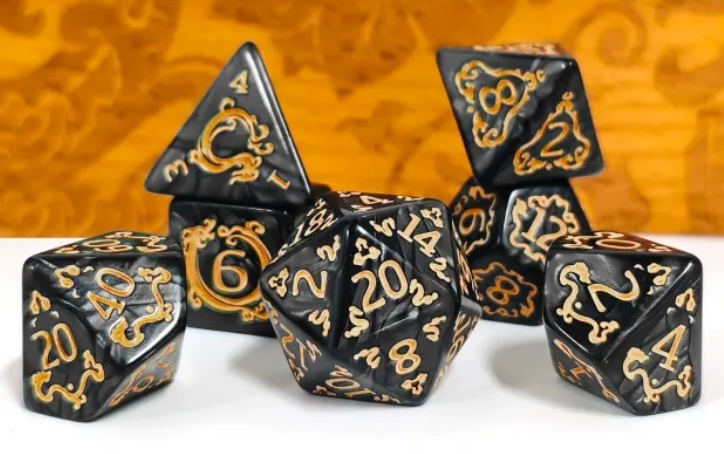 HS Opaque Standard Dice Set | Black Dragon