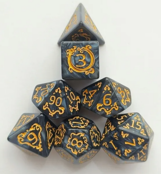 HS Opaque Standard Dice Set | Black Dragon