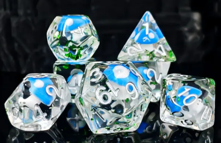 HS Floral Inclusion Standard Dice Set | Bluecap