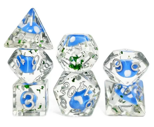 HS Floral Inclusion Standard Dice Set | Bluecap