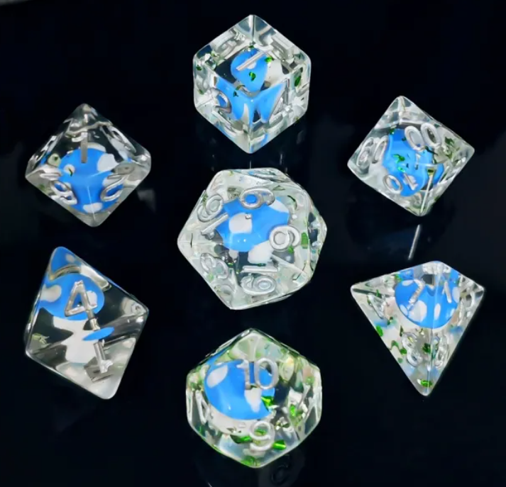 HS Floral Inclusion Standard Dice Set | Bluecap