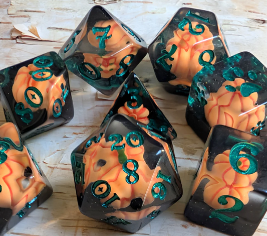 F&F 8pc Dice Set | Pumpkins