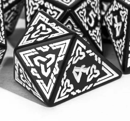 UD Opaque Standard Dice Set | Celtic Knot (White)