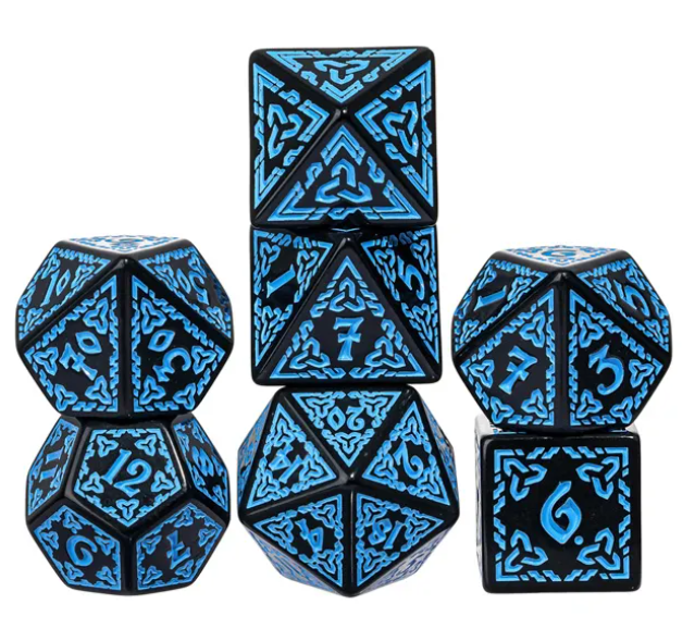 UD Opaque Standard Dice Set | Celtic Knot (Blue)