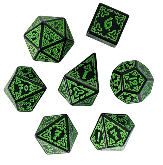 UD Opaque Standard Dice Set | Celtic Knot (Green)