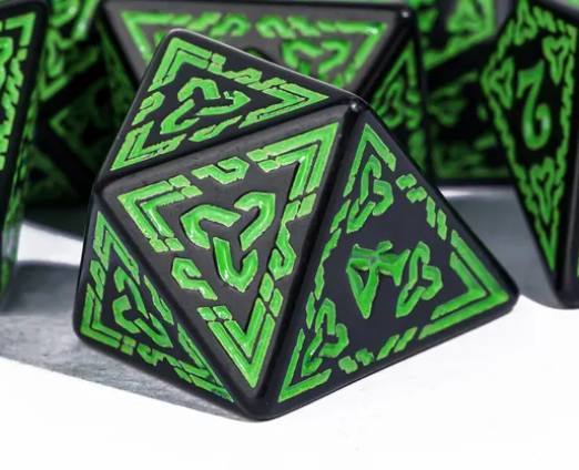 UD Opaque Standard Dice Set | Celtic Knot (Green)