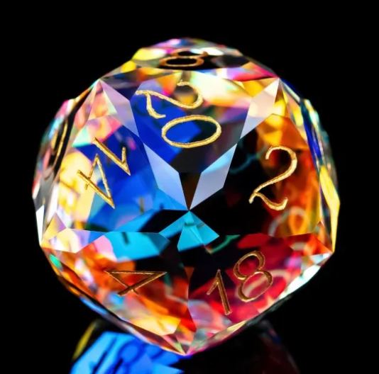 UD K9 Glass Standard Dice Set | Faceted