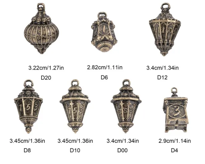 UD "Lanterns" Full Metal Standard Dice Set | Bronze