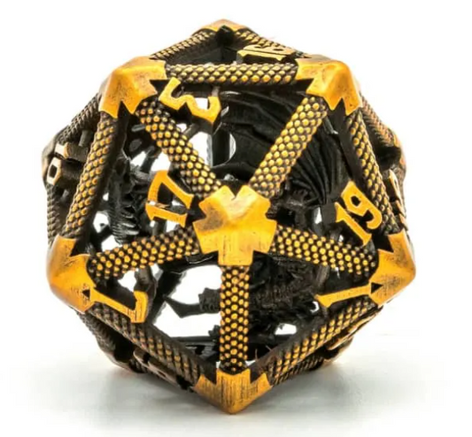 UD Hollow Metal Dragon D20 | Gold