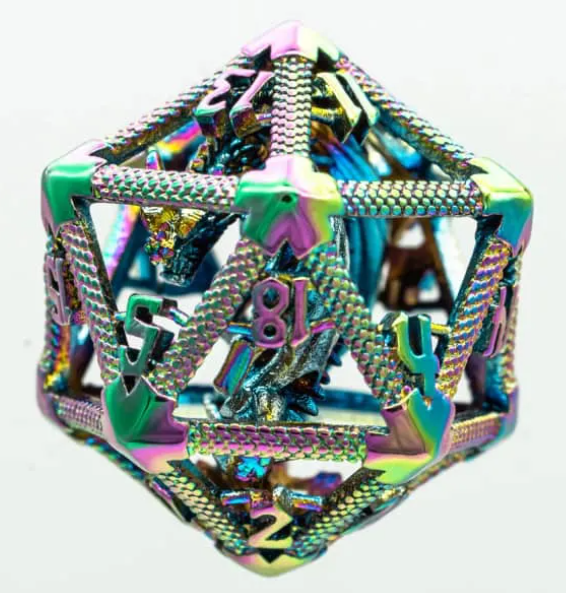 UD Hollow Metal Dragon D20 | Rainbow