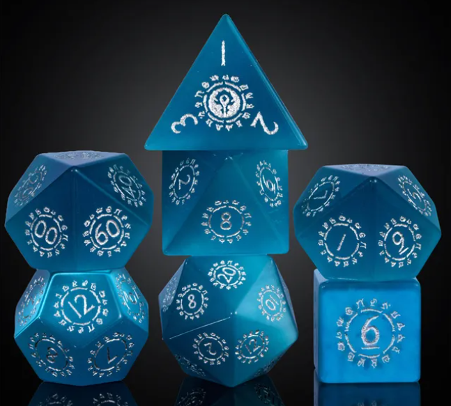 UD Gemstone Standard Dice Set | Blue Cats Eye - For the Horde!
