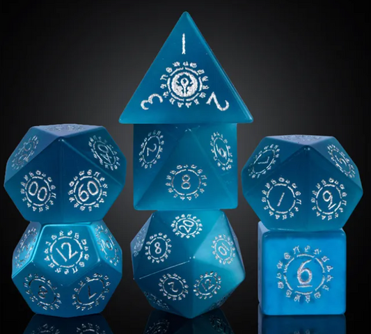 UD Gemstone Standard Dice Set | Blue Cats Eye - For the Horde!