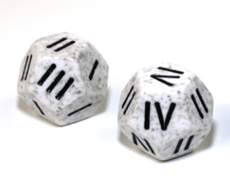 Arctic Camo Roman Numeral 12-Sided D4 Pair