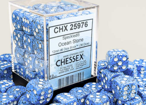 36D6 Speckled Dice Block | Ocean