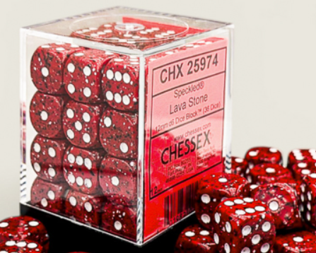 36D6 Speckled Dice Block | Lava