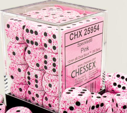 36D6 Speckled Dice Block | Pink