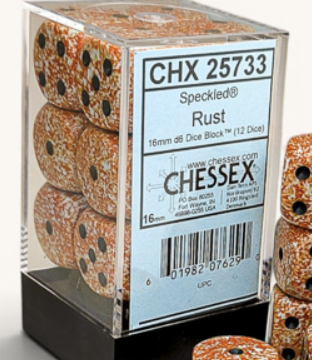 12D6 Speckled Dice Block | Rust