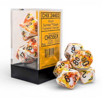 7DPoly Brush Series Dice Set | Sunrise