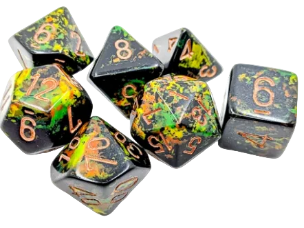 7DPoly Brush Series Dice Set | Deep Forest