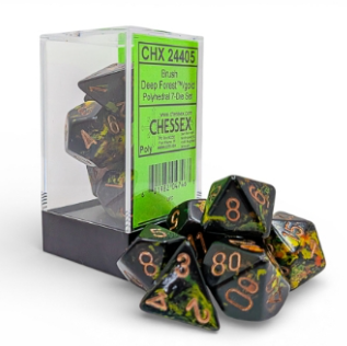 7DPoly Brush Series Dice Set | Deep Forest