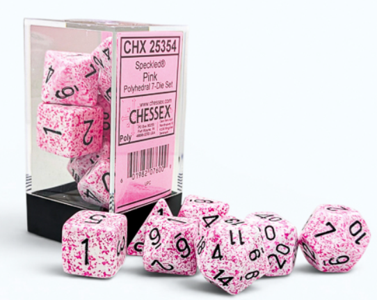 7DPoly Speckled Dice Set | Pink