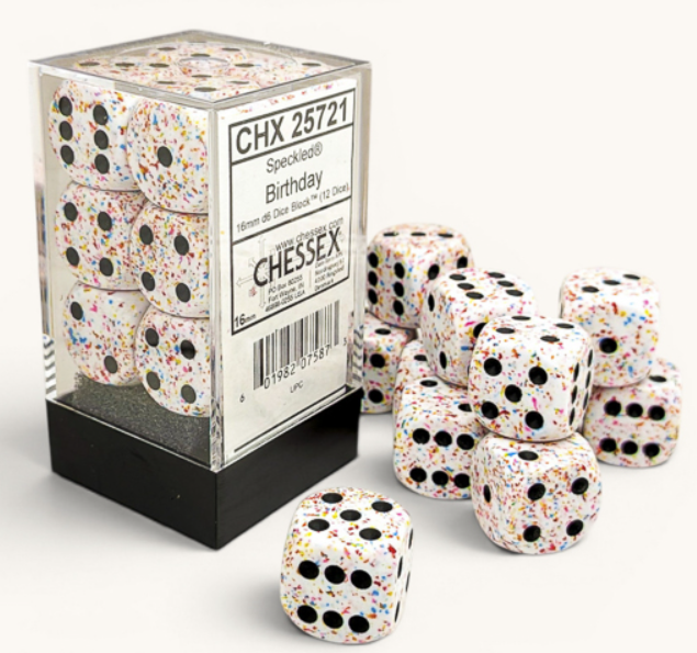 12D6 Speckled Dice Block | Birthday