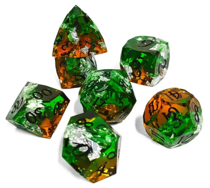 HS Faceted Edge Resin Standard Dice Set | Artemis's Boon
