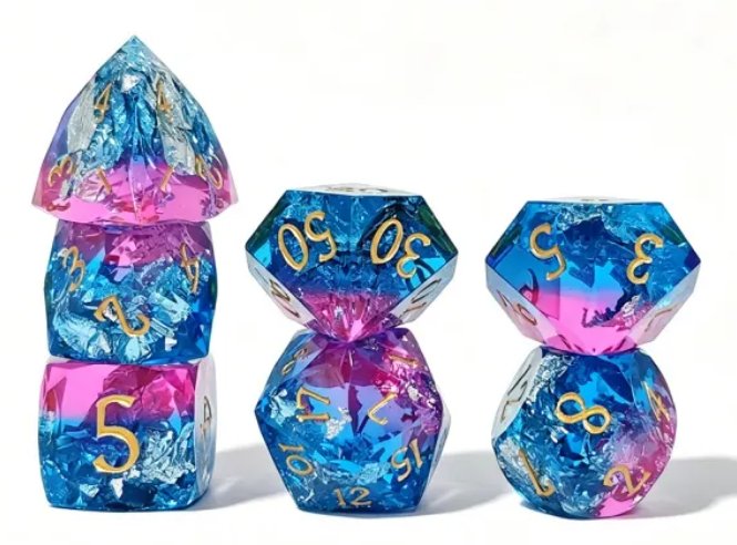HS Faceted Edge Resin Standard Dice Set | Circe's Boon