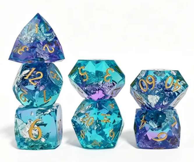 HS Faceted Edge Resin Standard Dice Set | Hecate's Boon