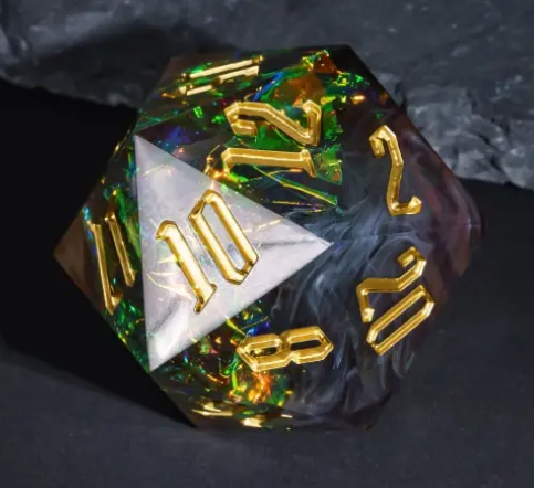 UD GIANT Resin Sharp Edge 33MM D20 | Obsidian
