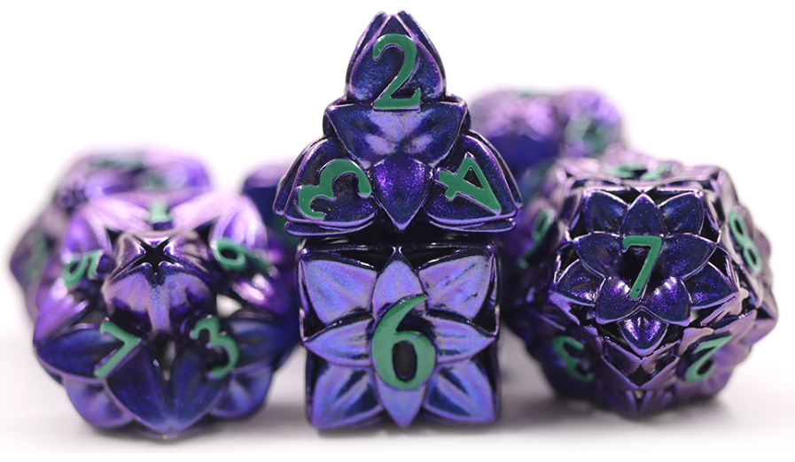 YS Hollow Metal Standard Dice Set | Lotus