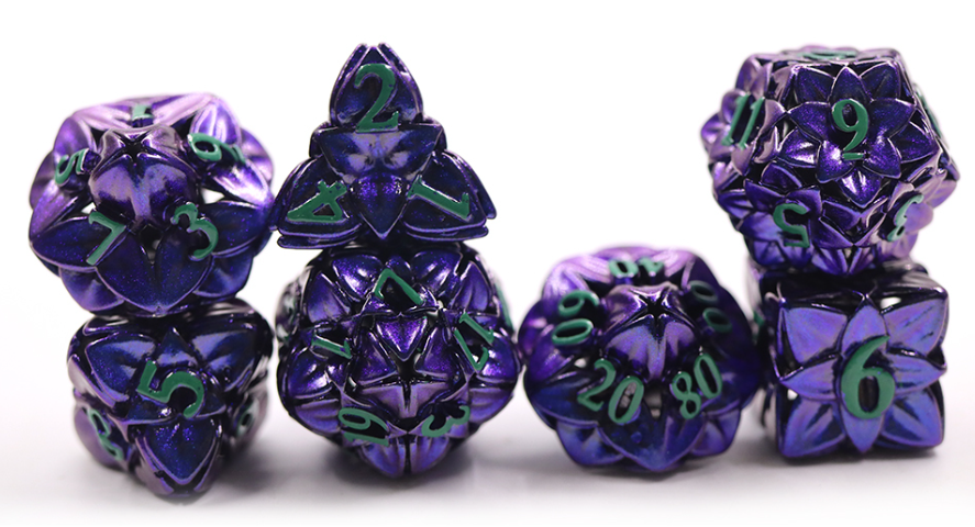 YS Hollow Metal Standard Dice Set | Lotus