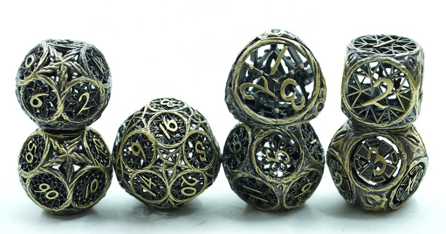 YS Hollow Metal Standard Dice Set | Circles