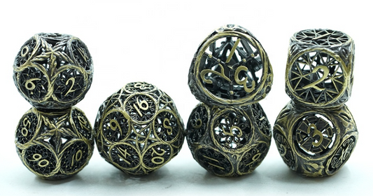 YS Hollow Metal Standard Dice Set | Circles