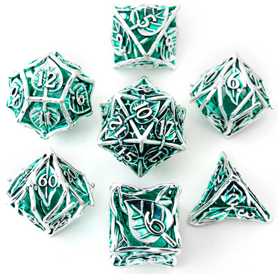 SLC Hollow Metal Standard Dice Set | Leaves