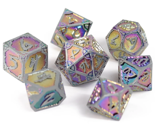 DHD Full Metal Standard Dice Set | Arcane Hexbreaker