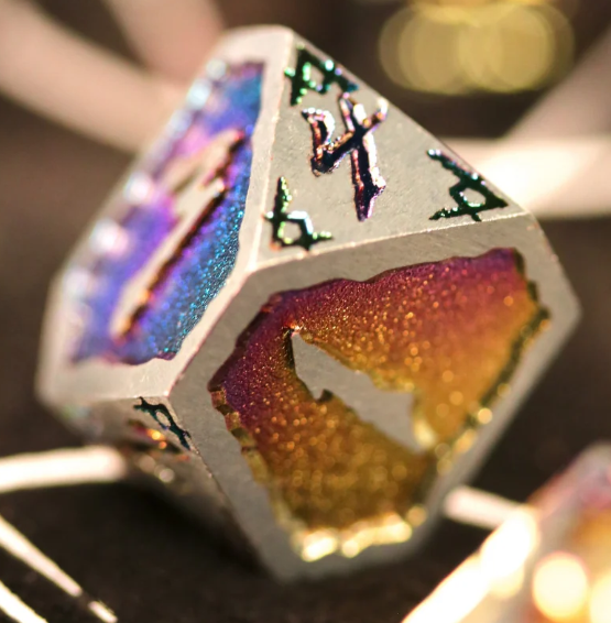 DHD Full Metal Standard Dice Set | Arcane Hexbreaker