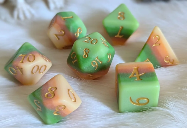 F&F Matte Finish Standard Dice Set | Forest's Heart